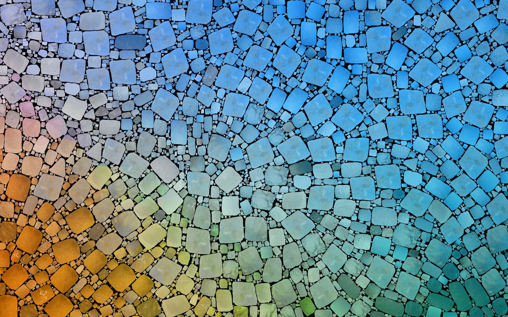 Digital render of abstract painterly mosaic - acrylic paint fluid concept art - background wallpaper